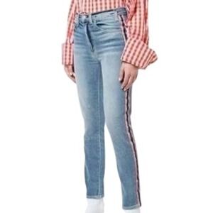 Mcguire Denim Jeans Ibiza Damn Fine Jean La Sirenuse Pink Blue Stripe Size 29